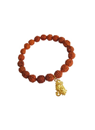 Shiva Shivling Charm Rudraksha Bracelet For Men